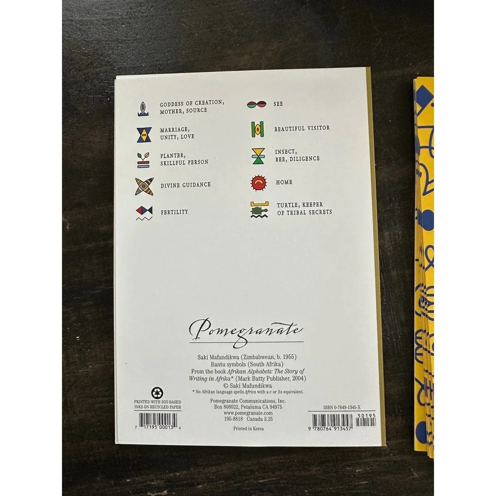 Pomegranate Afrikan Alphabets and Symbols Boxed Notecards Saki Mafundikwa 19card